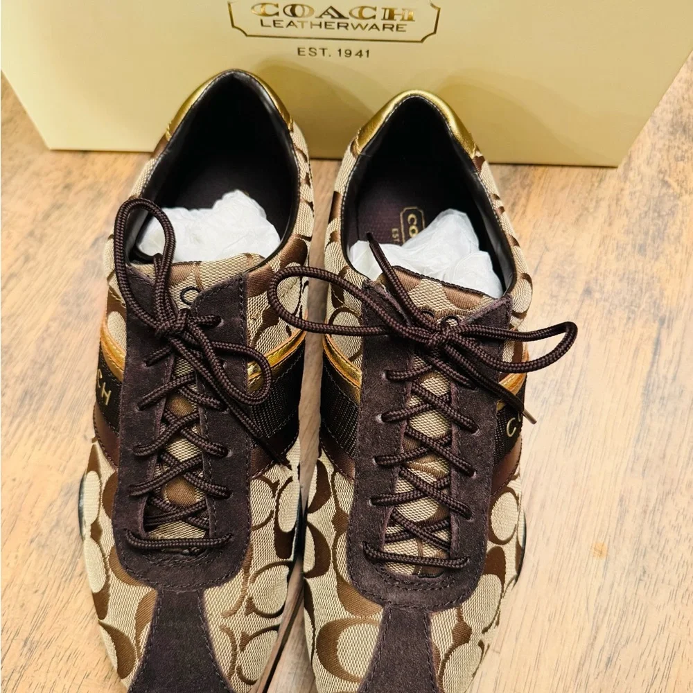 Coach Woman’s Brown Signature Runner Sneakers - Picture 2 of 4